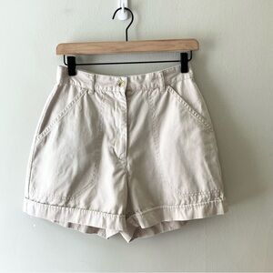 WOOLRICH Vintage High Waisted Khaki Shorts in Light Taupe